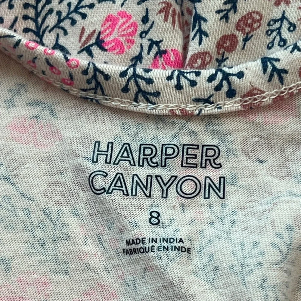 Harper Canyon Girls Floral Dress Size 8 Long Sleeve Pink Brown‎ Casual